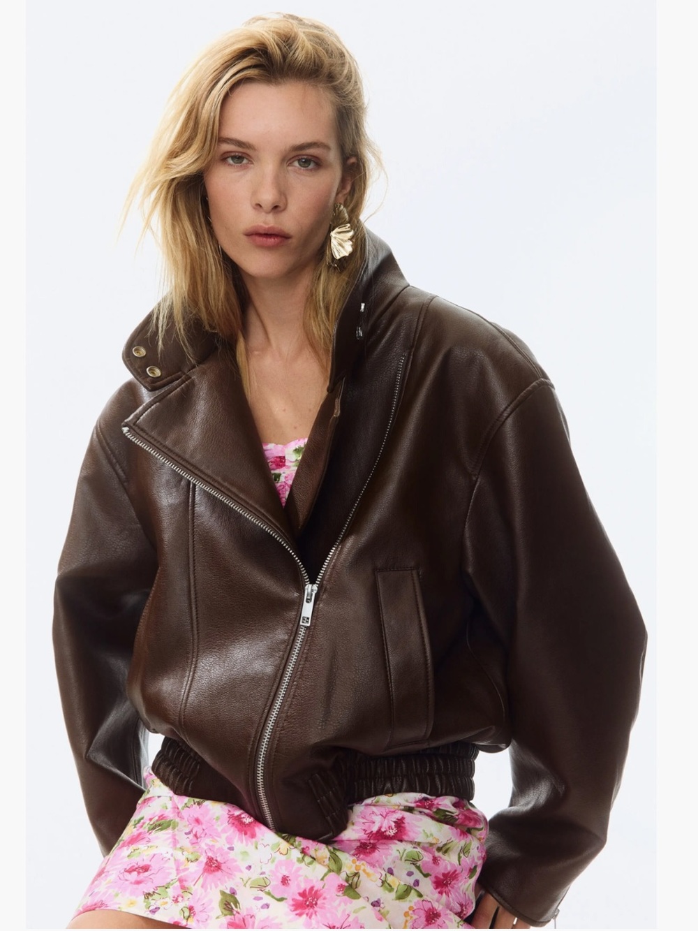 H&M Dark Brown Leather Jacket